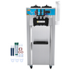 Máquina para hacer helados comerciales VEVOR rendimiento de 21-31 l/h de 3 sabores de 1800 W cilindro de acero inoxidable de 2 x 5,5 l panel LED con preenfriado automático y limpieza