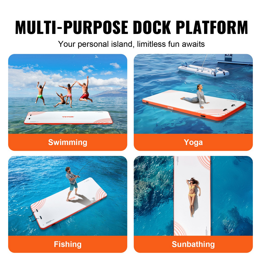 VEVOR Muelle flotante inflable de 15 x 6 pies