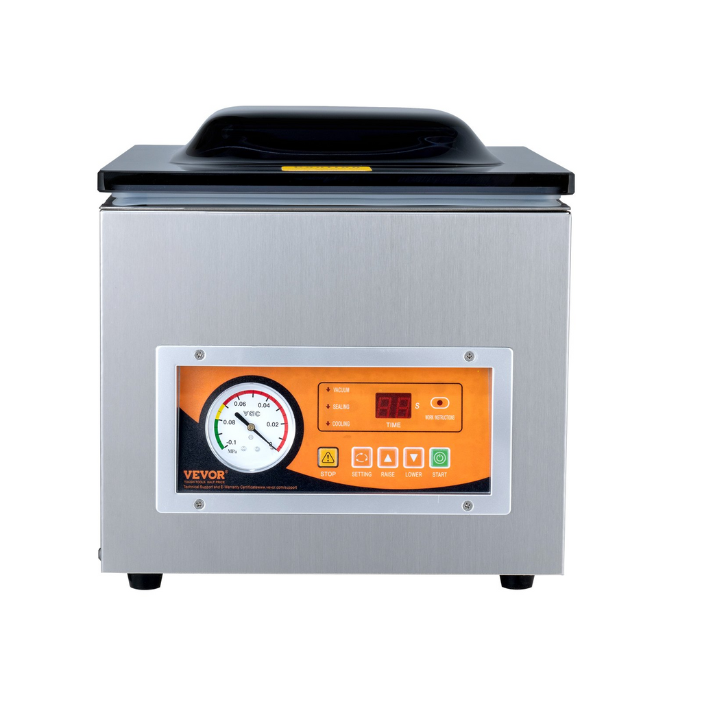 Selladora al vacío de cámara VEVOR potencia de sellado de 260 W tamaño compacto con longitud de sellado de 10,2"
