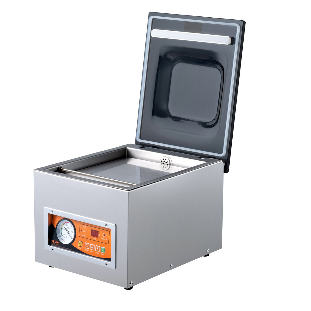 Selladora al vacío de cámara VEVOR potencia de sellado de 260 W tamaño compacto con longitud de sellado de 10,2"