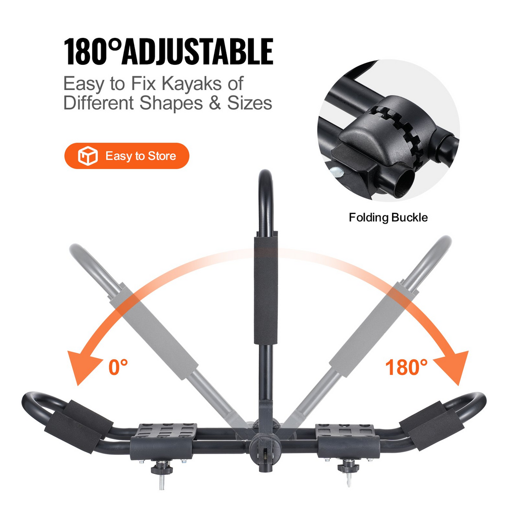 VEVOR Portaequipajes de techo para kayak 1 par barra en J