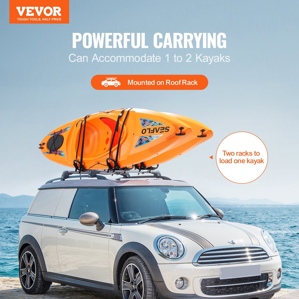 VEVOR Portaequipajes para kayak 2 pares barra en J