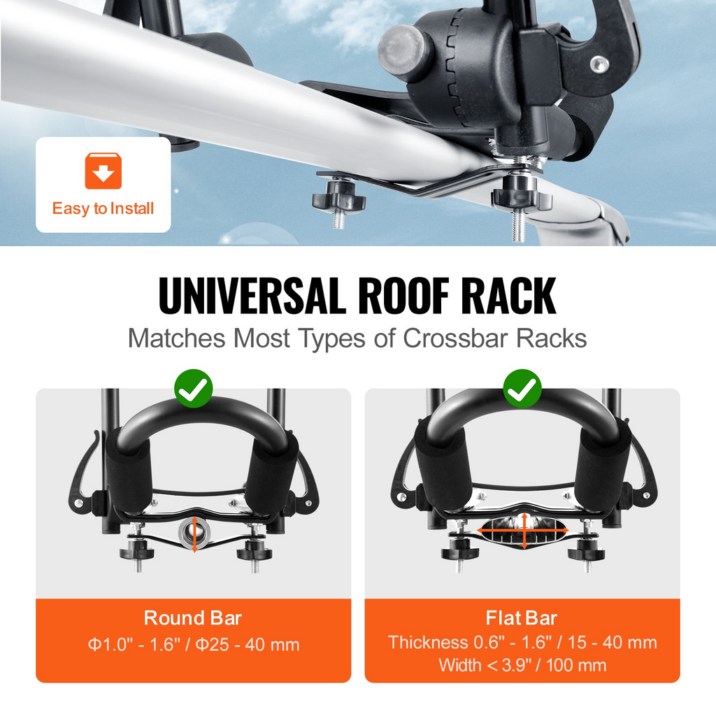 VEVOR Portaequipajes para kayak 2 pares barra en J