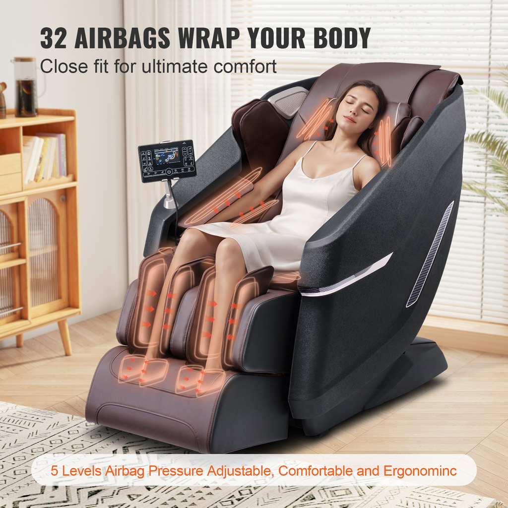 Sillón de masaje VEVOR con riel flexible SL 10-18 modos automáticos