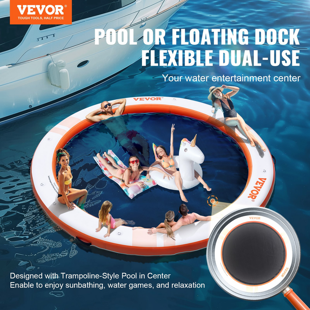 Muelle flotante inflable VEVOR de ø10 pies