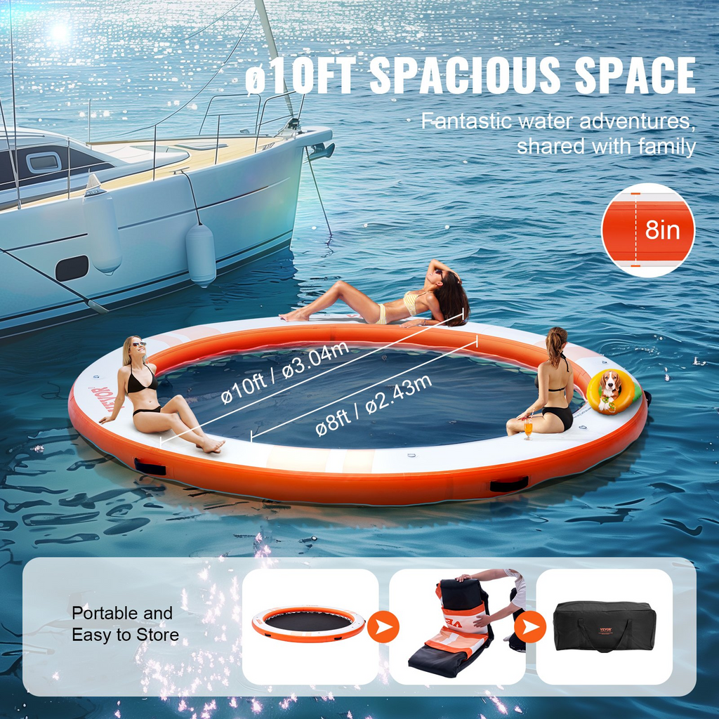 Muelle flotante inflable VEVOR de ø10 pies