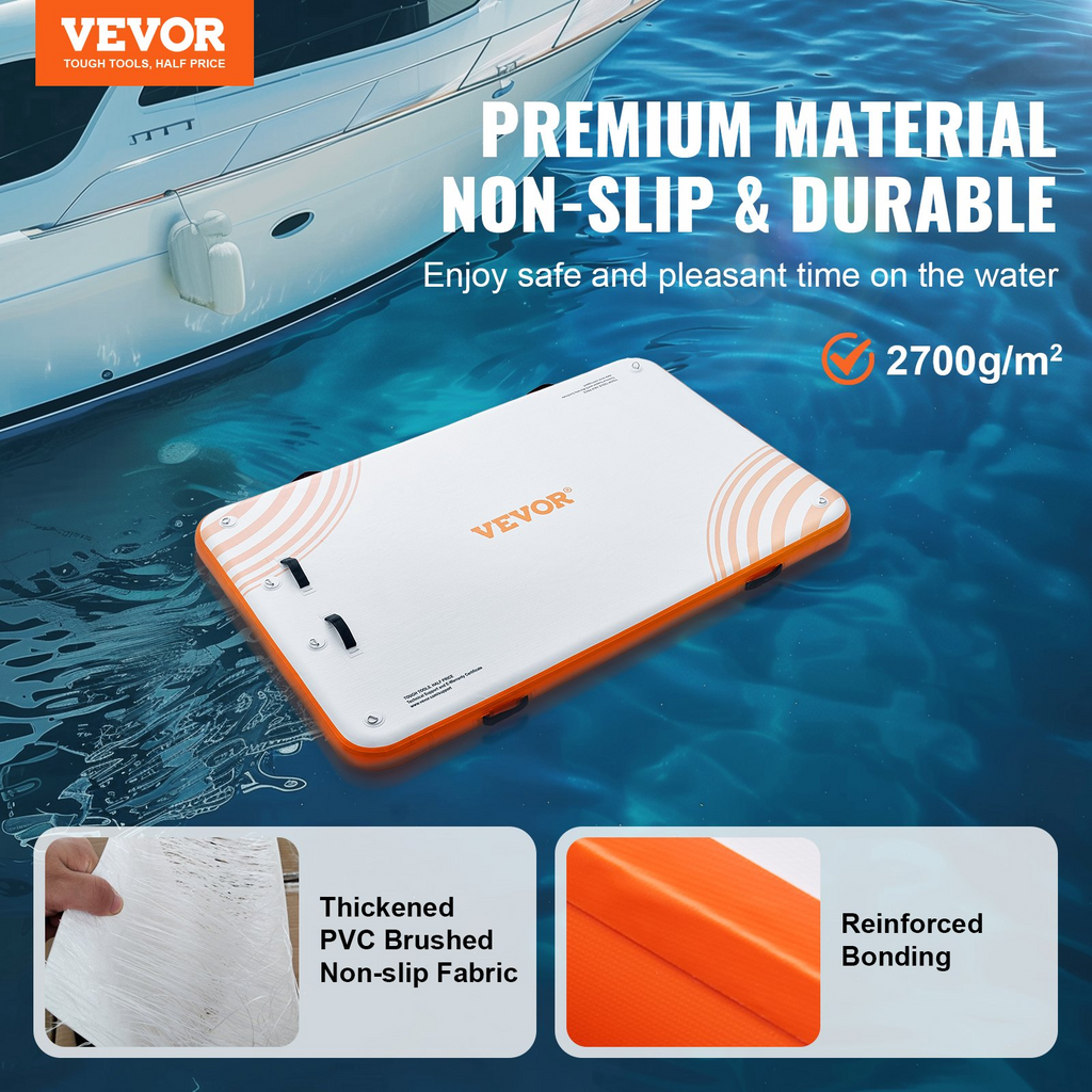 VEVOR Muelle flotante inflable de 8 x 5 pies