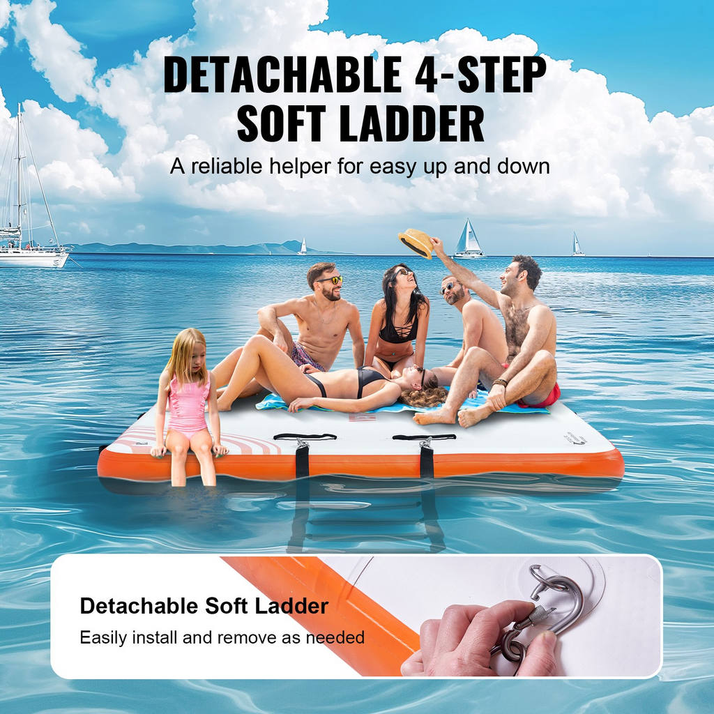 VEVOR Muelle flotante inflable de 8 x 5 pies