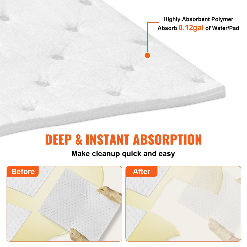 Almohadillas absorbentes para derrames VEVOR15" de largo x 20" de ancho