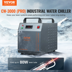 Enfriador de agua industrial VEVOR CW-3000(PRO) por aire de 150 W con capacidad de tanque de agua de 12 L caudal máximo de 18 L/min