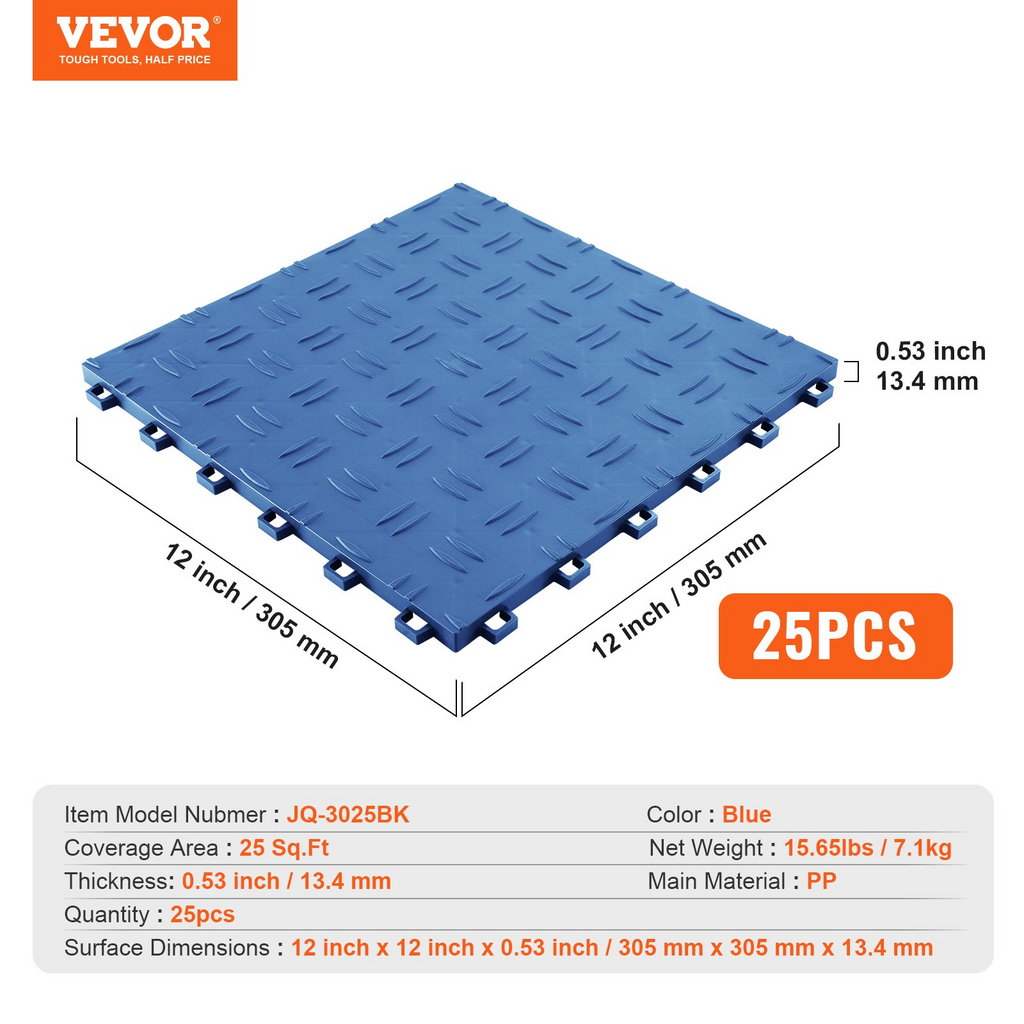 VEVOR Azulejos entrelazados para garaje 12 x 12 x 0,53 pulgadas