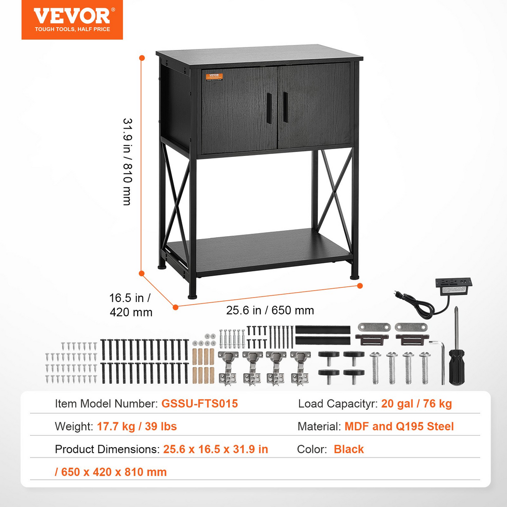 VEVOR Soporte para acuario de 20 galones 25,6 x 16,5 x 31,9 pulgadas