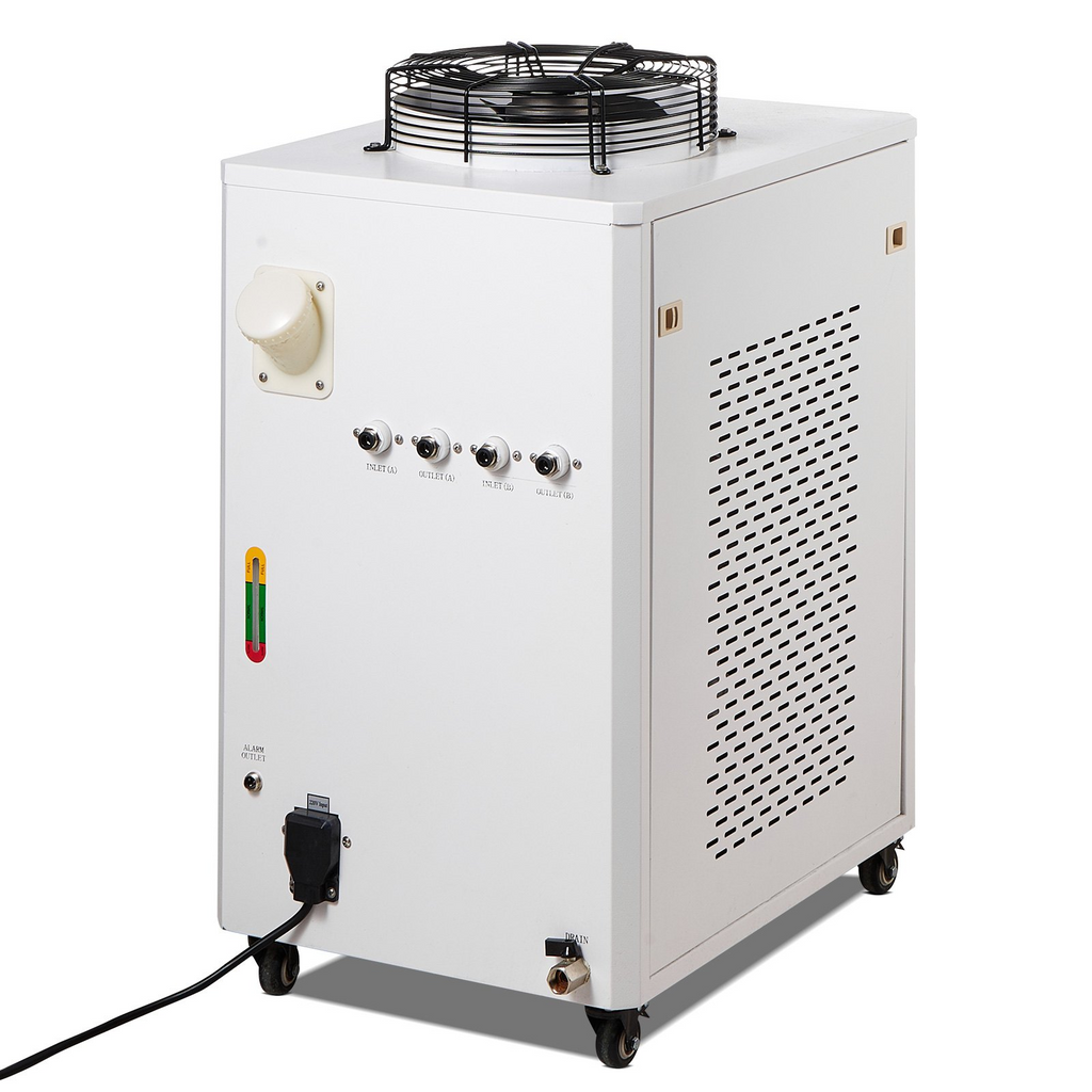 Enfriador de agua industrial VEVOR CW6000 de 1500 W con compresor capacidad del tanque de agua de 15 L caudal máximo de 65 L/min