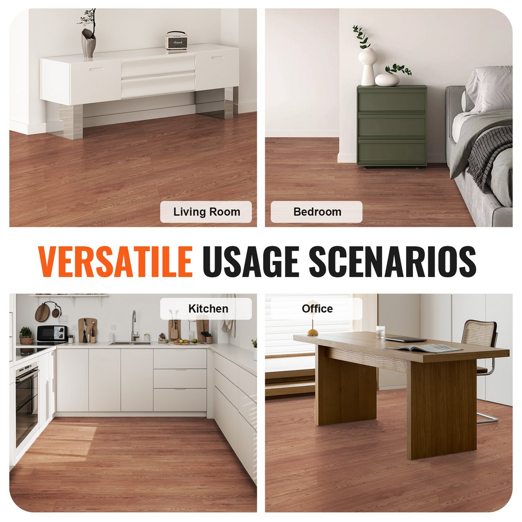 Azulejos de vinilo autoadhesivos VEVOR de 36 x 6 pulgadas 36 baldosas de 2,5 mm de grosor para despegar y pegar