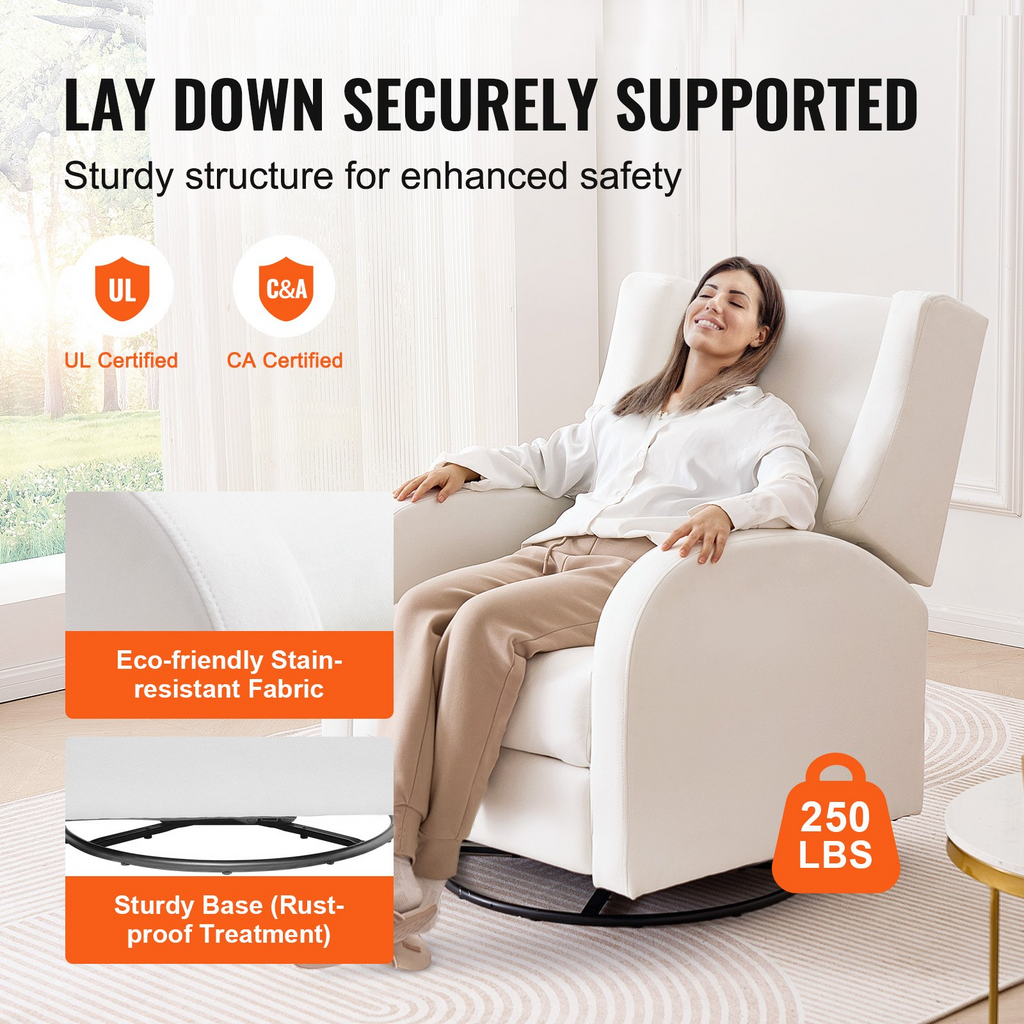 VEVOR Sillón reclinable eléctrico electrónico giratorio con capacidad de peso de 250 lb