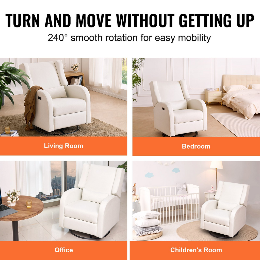VEVOR Sillón reclinable eléctrico electrónico giratorio con capacidad de peso de 250 lb