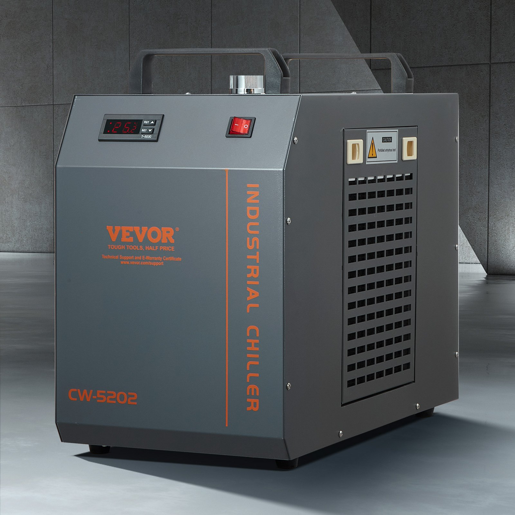 Enfriador de agua industrial VEVOR CW-5202 capacidad de tanque de agua de 7 l caudal máximo de 18 l/min