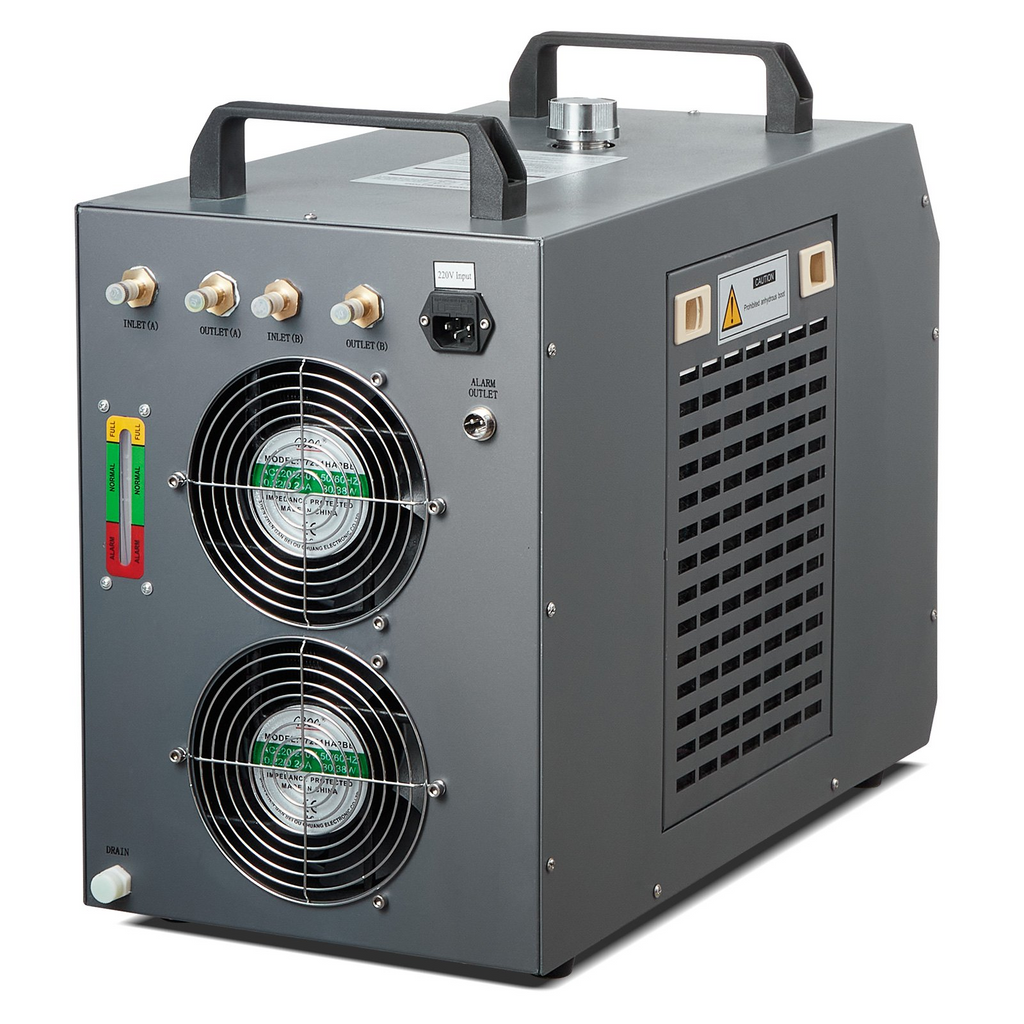 Enfriador de agua industrial VEVOR CW-5202 capacidad de tanque de agua de 7 l caudal máximo de 18 l/min