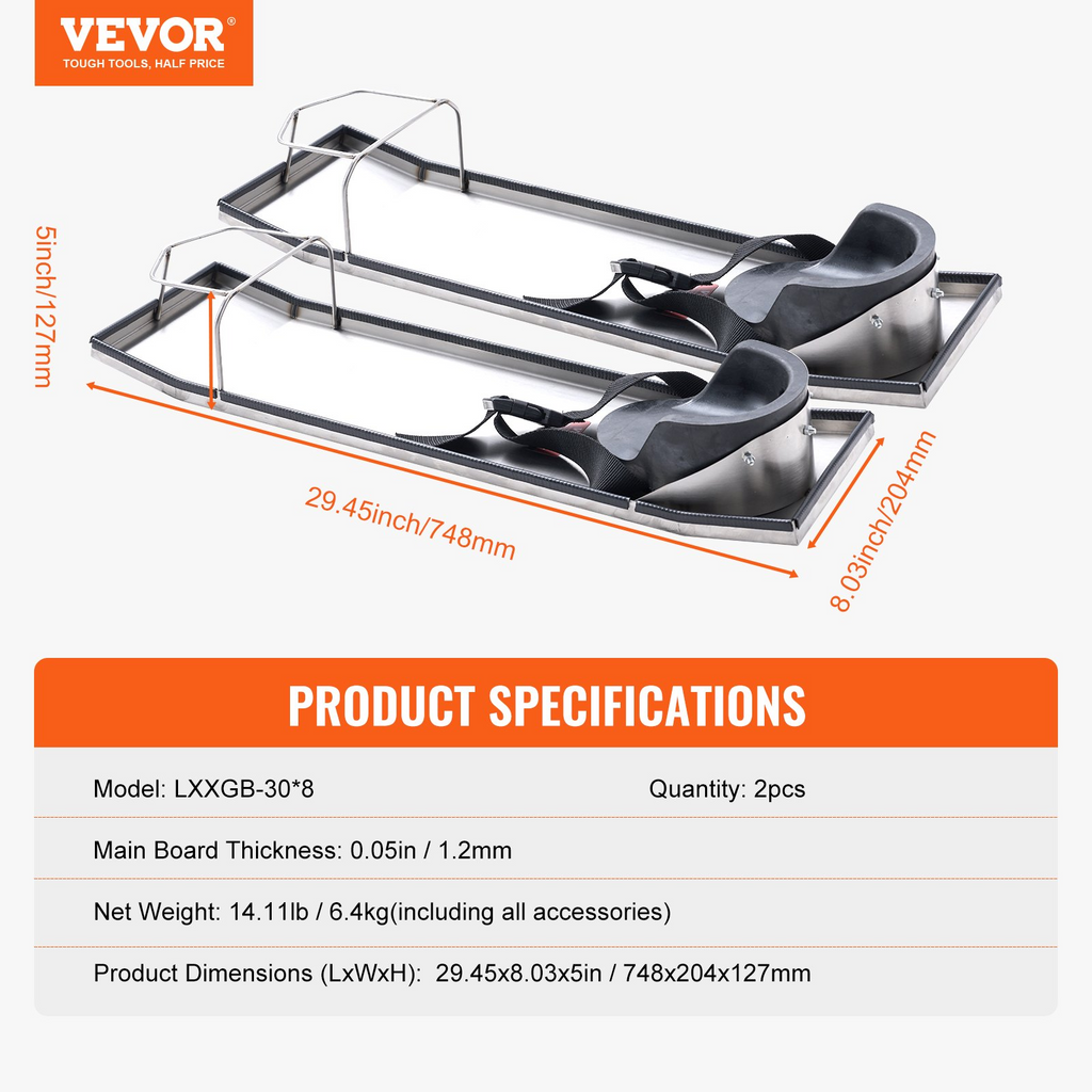 Tablas deslizantes para rodillas de hormigón VEVOR de 30'' x 8''