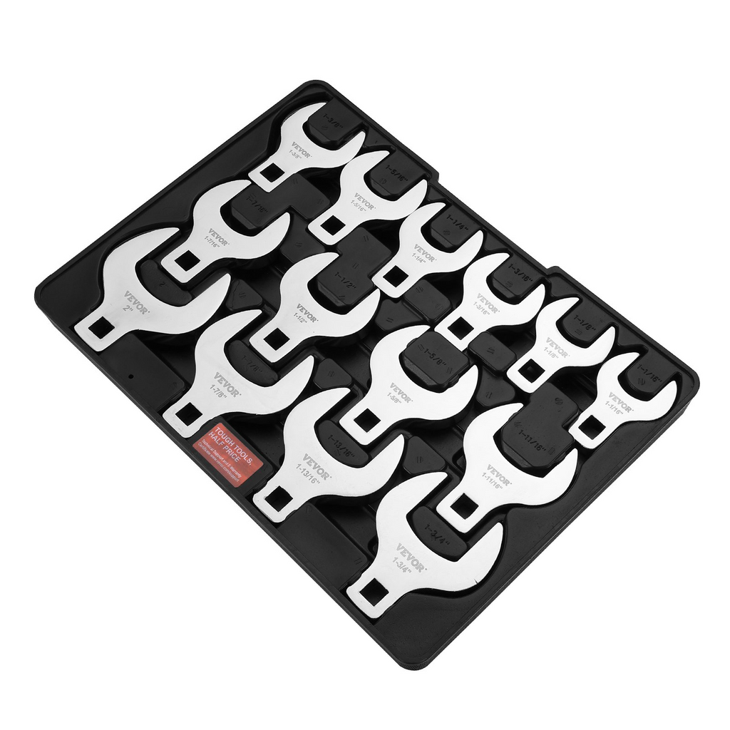 Juego de llaves de pata de gallo VEVOR 1/2" SAE 14 piezas (1-1/16" - 2")