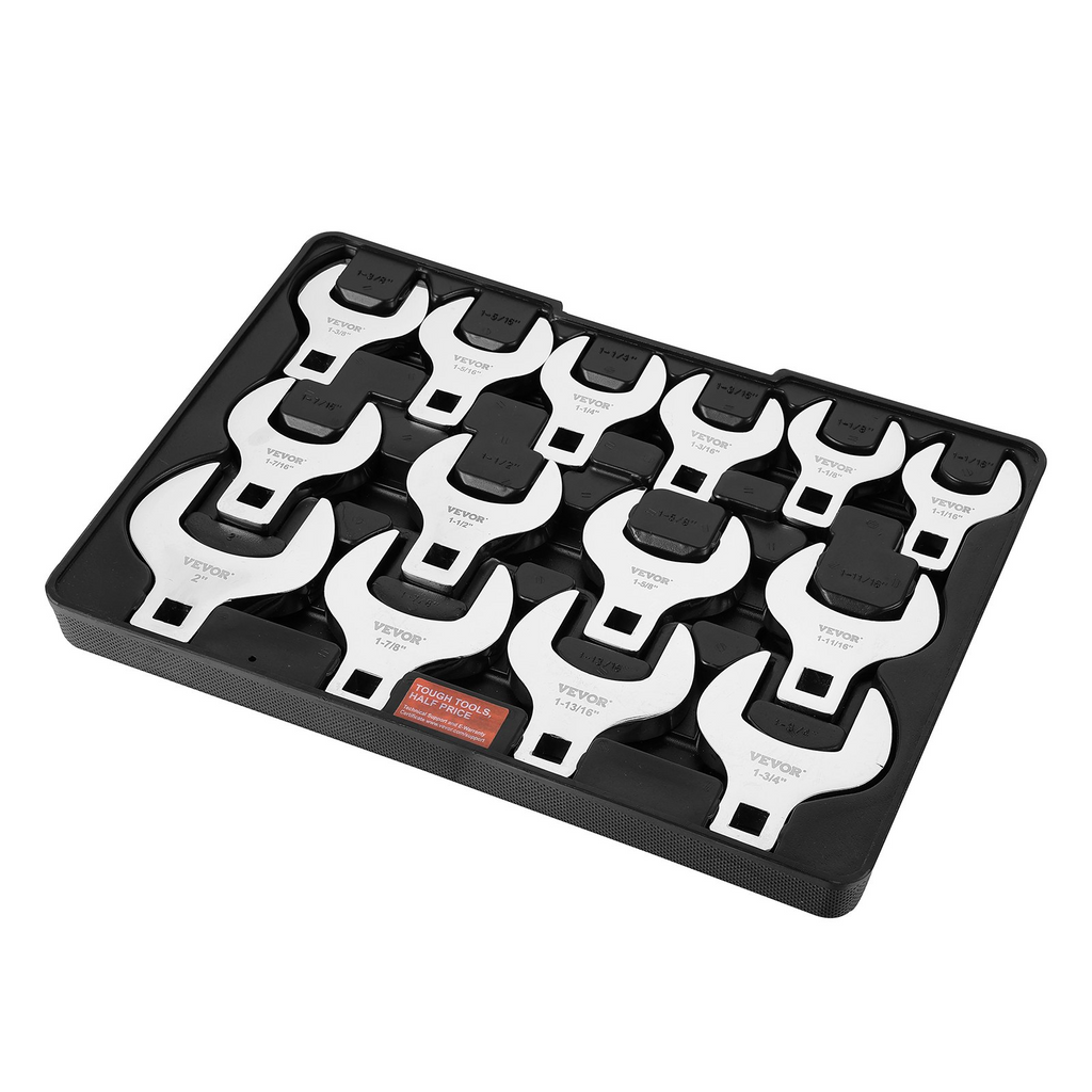 Juego de llaves de pata de gallo VEVOR 1/2" SAE 14 piezas (1-1/16" - 2")