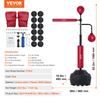 Saco de boxeo de velocidad con soporte, para adolescentes y adultos, saco de boxeo independiente de altura ajustable con guantes,
