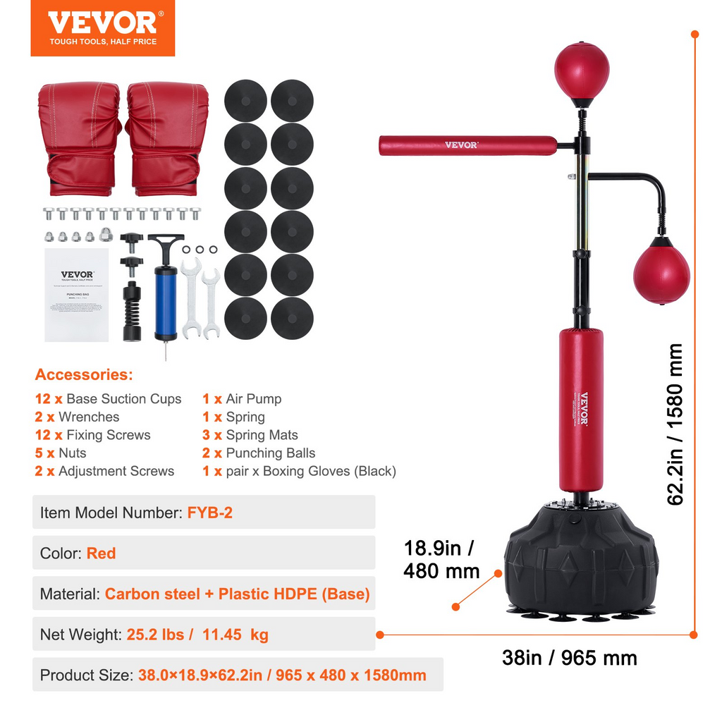Saco de boxeo de velocidad con soporte, para adolescentes y adultos, saco de boxeo independiente de altura ajustable con guantes,