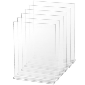 Paquete de 6 soportes para exhibición de folletos de 8,5 x 11 pulgadas doble cara en forma de T