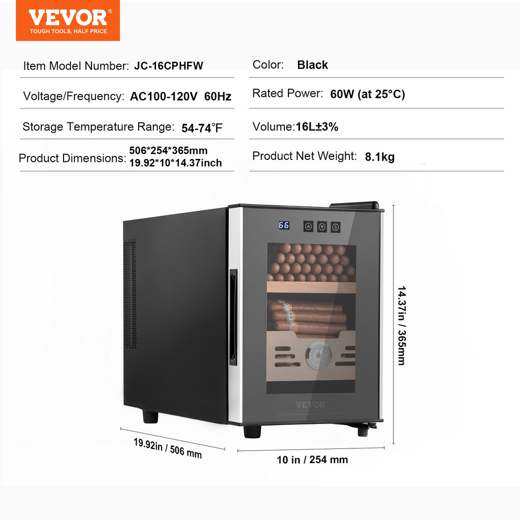 Humidificador eléctrico para puros VEVOR
