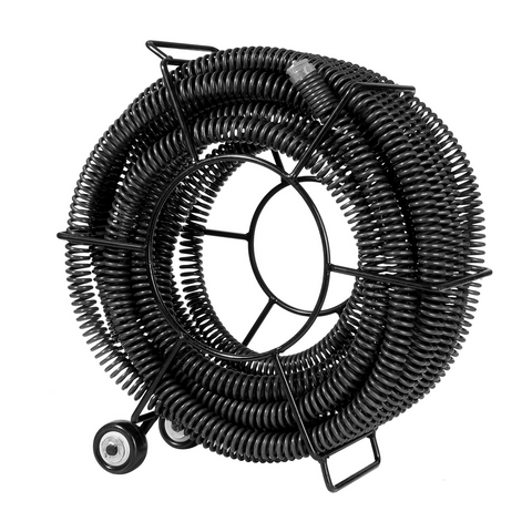 Cable de limpieza de desagües VEVOR de 18 MTS x 1-1/5 pulgadas, cable de limpieza de desagües seccional profesional con 6 cortadores para tuberías de 2,0