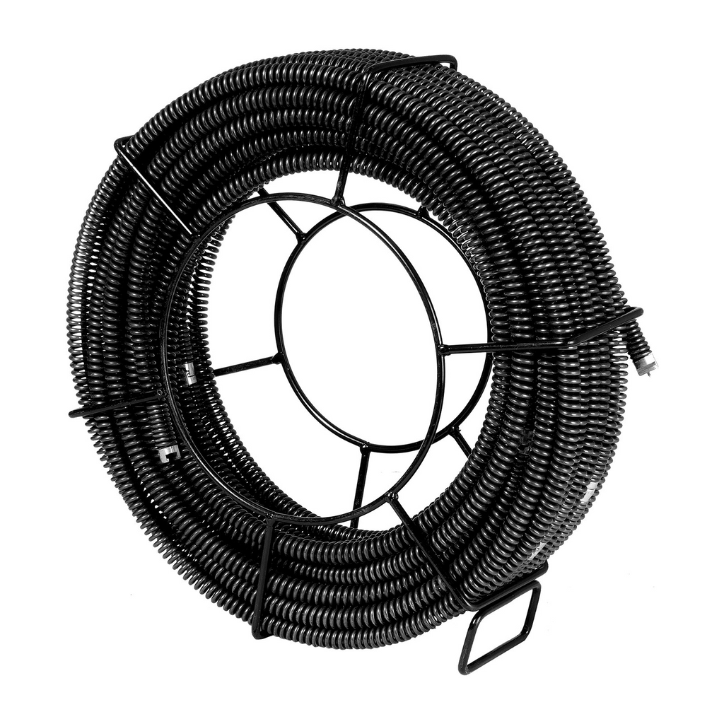 Cable de limpieza de desagües VEVOR de 30 MTS x 5/8 pulgadas, cable de limpieza de desagües seccional profesional con 7 cortadores para tuberías de 0,8" a 3,9" JH2