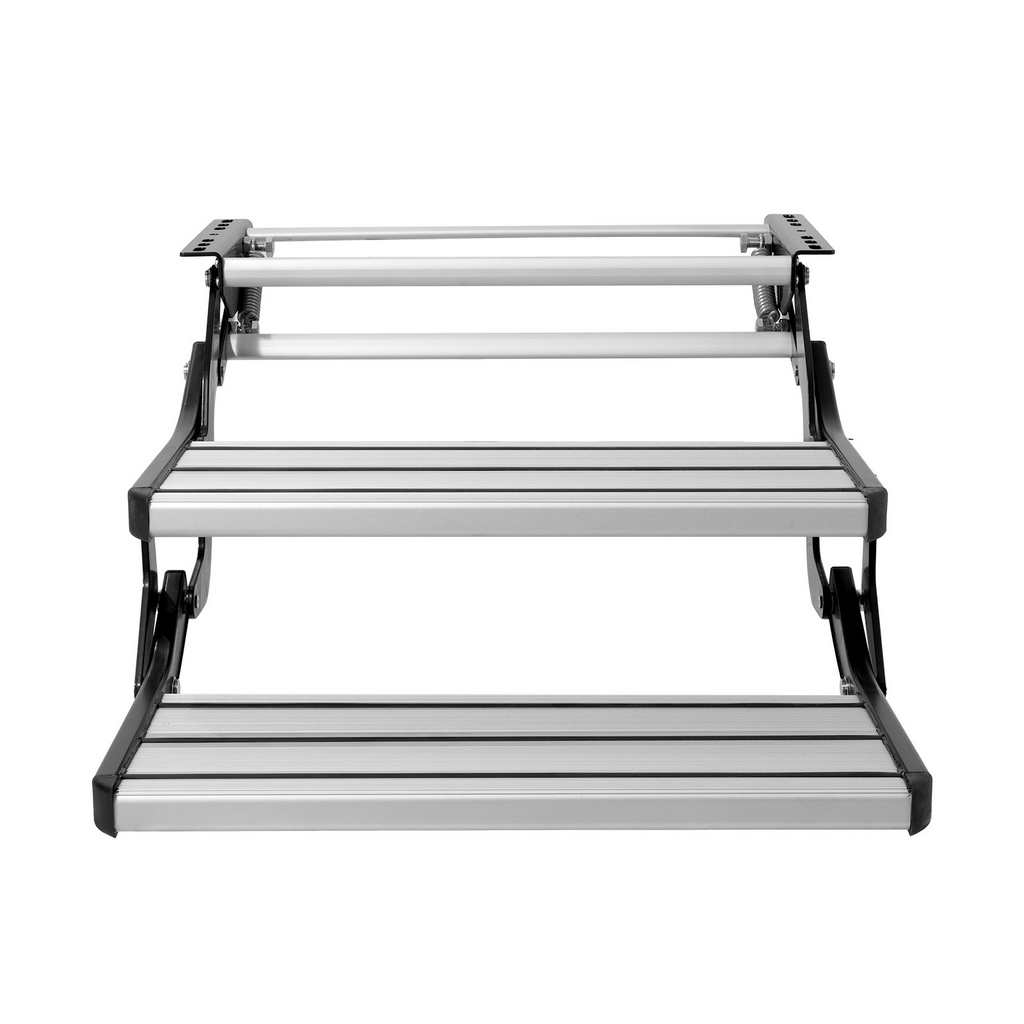 2 escalones escaleras retráctiles manuales para RV plegables capacidad de carga de 440 libras