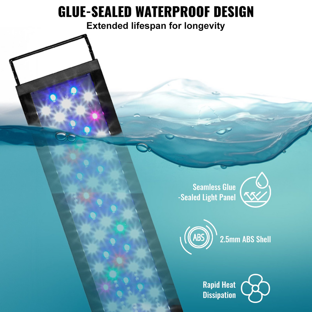 Lámpara para acuario VEVOR de 18 W con 5 niveles de brillo de 24"-30"