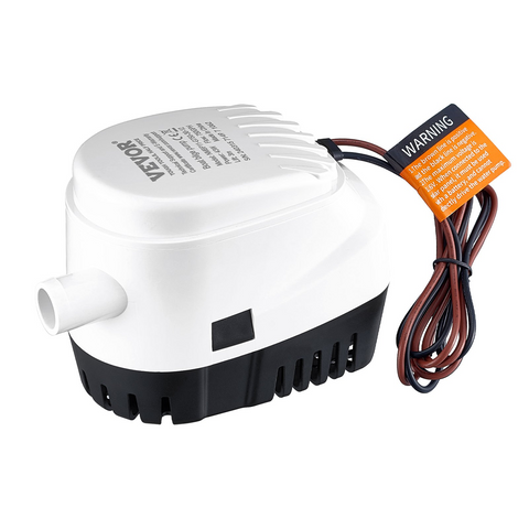 Bomba de achique VEVOR 1100 GPH 12 V sumergible automática para barcos con interruptor de flotador diámetro de salida de 1,1