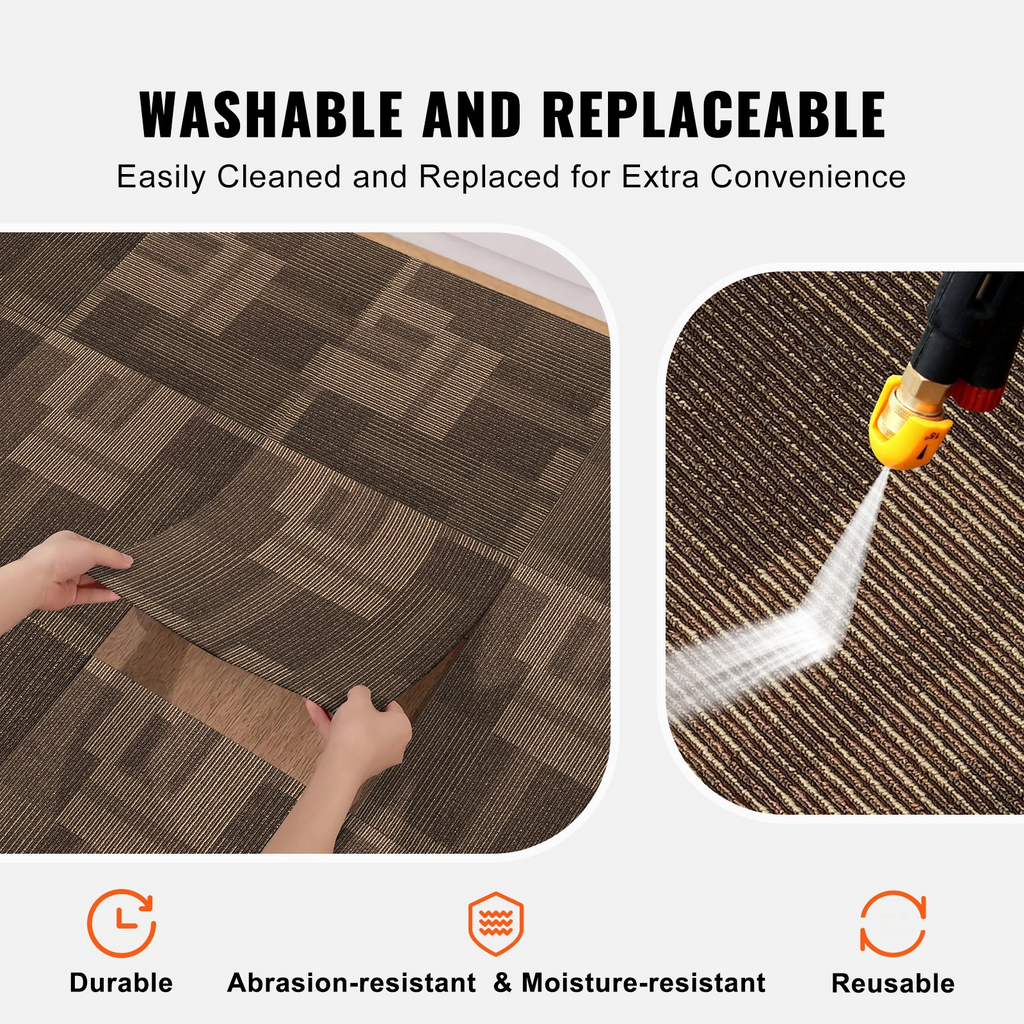 VEVOR - Alfombras modulares reutilizables de 24 x 24 pulgadas con acolchado incorporado