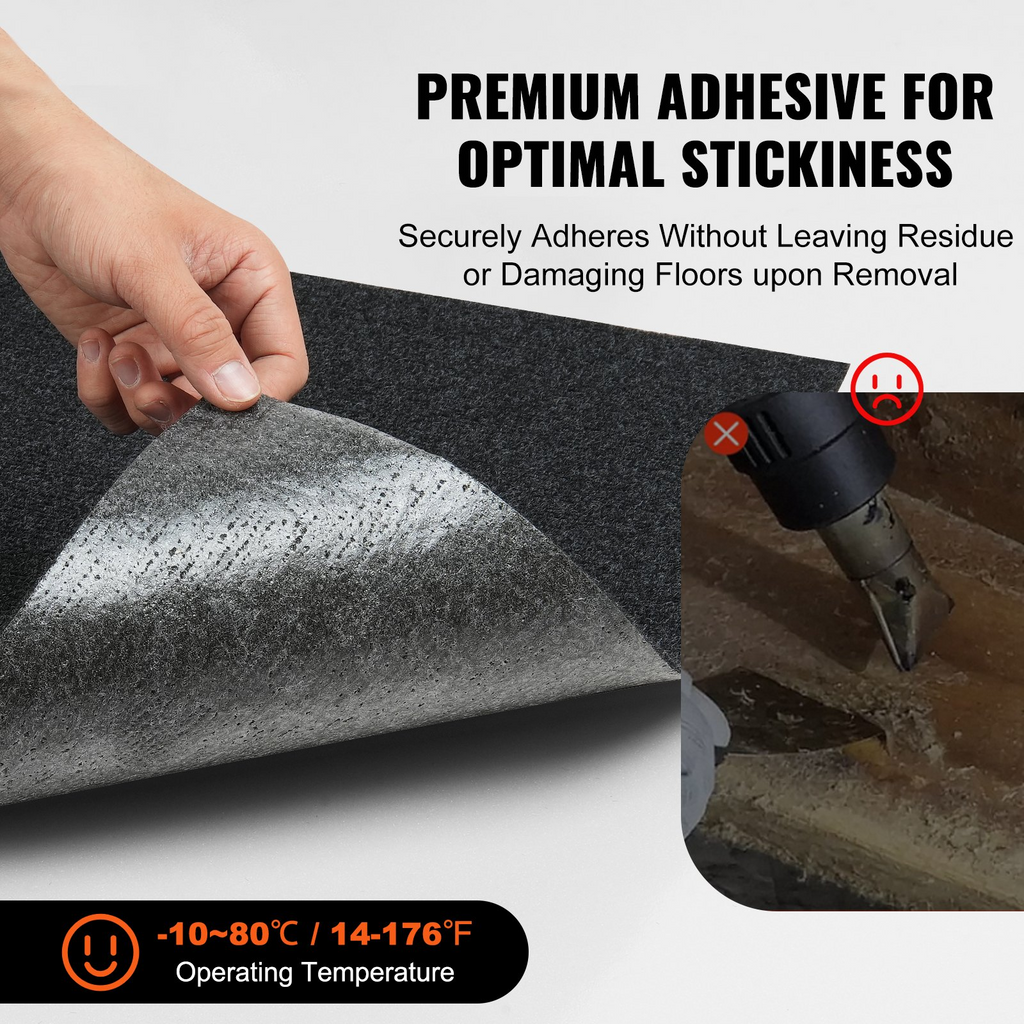 VEVOR - Losetas de alfombra autoadhesivas de 24 x 24 pulgadas con acolchado suave (15 losetas, negro carbón)