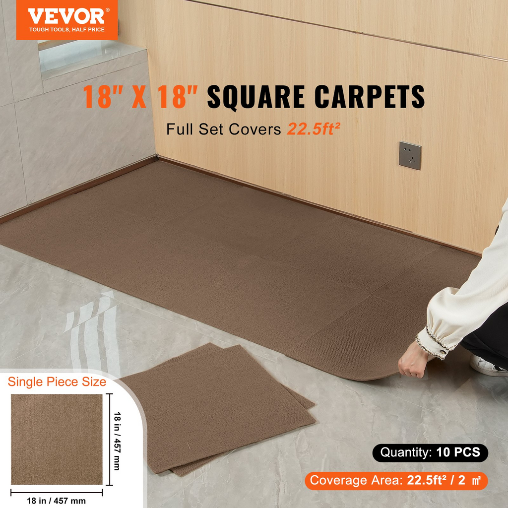 VEVOR - Losetas de alfombra autoadhesivas de 45,7 x 45,7 cm