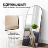VEVOR Espejo de cuerpo entero arqueado 71'' x 32'' de pie grande para colgar en la pared con marco de aleación de aluminio color negro