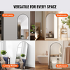 VEVOR Espejo de cuerpo entero arqueado 71'' x 32'' de pie grande para colgar en la pared con marco de aleación de aluminio color negro