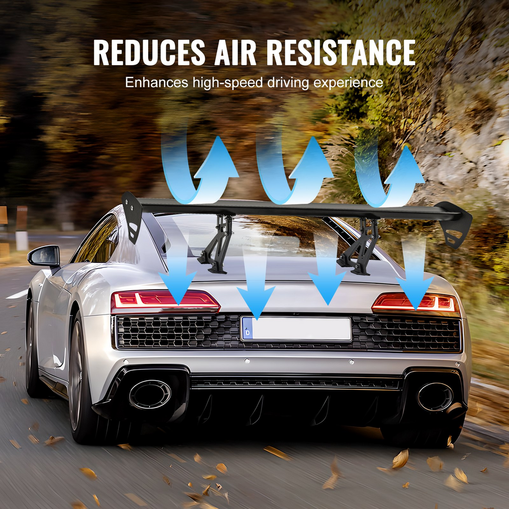 Alerón trasero para coche VEVOR GT Wing alerón universal de 43,3 pulgadas con una sola cubierta aluminio ligero ajustable