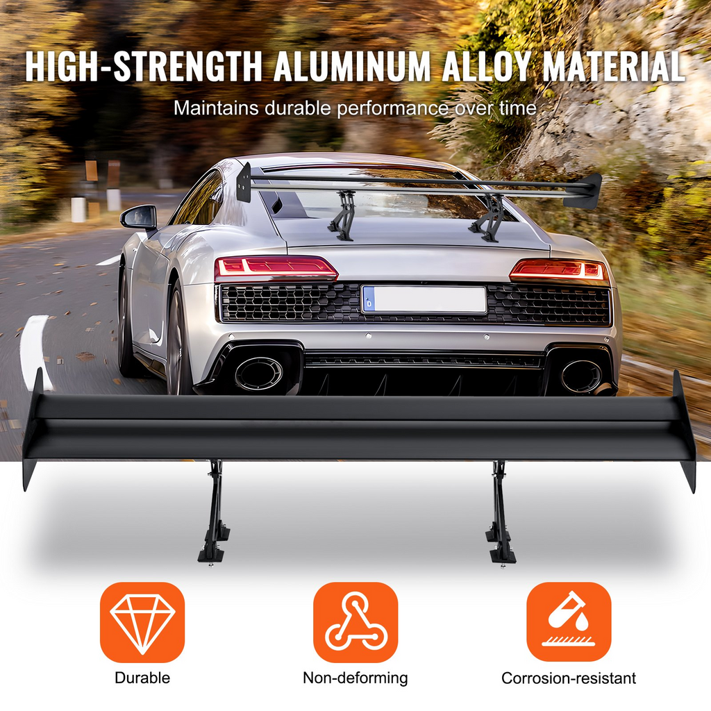 Alerón trasero para coche VEVOR GT Wing de 53,1 pulgadas con doble cubierta aluminio ligero ajustable