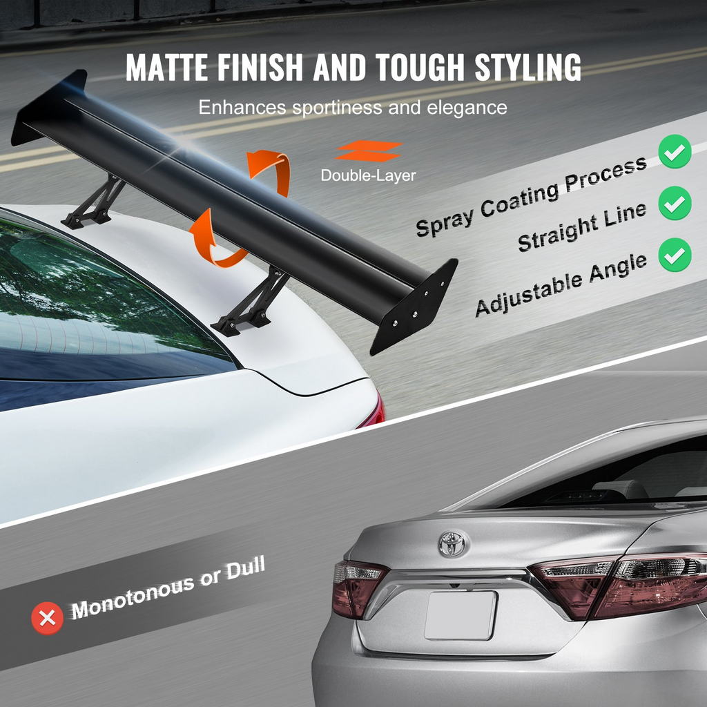 Alerón trasero para coche VEVOR GT Wing de 53,1 pulgadas con doble cubierta aluminio ligero ajustable