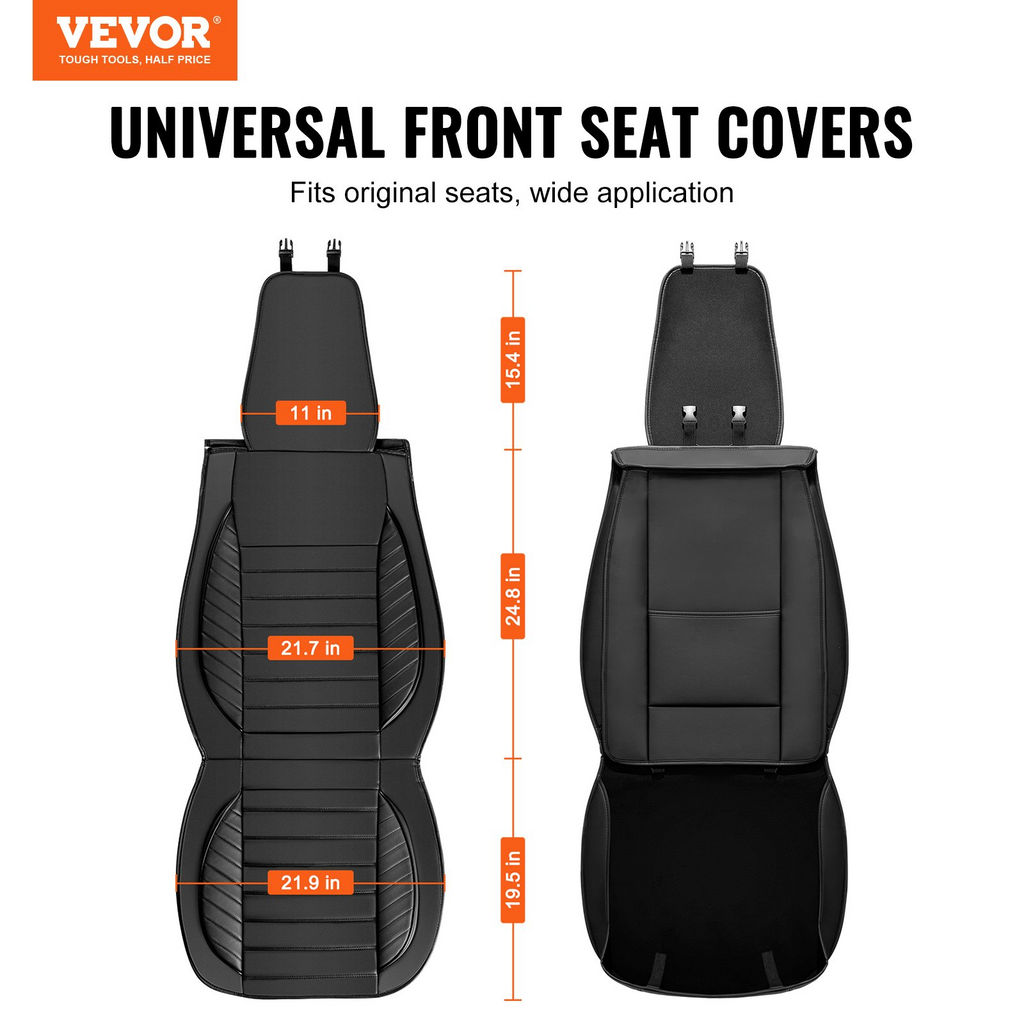 Fundas de asiento VEVOR universales para asientos delanteros de coche 2 piezas de piel sintética