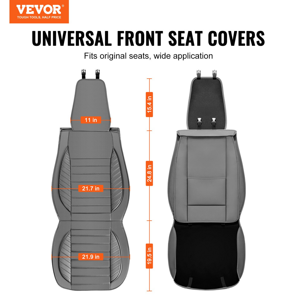 Fundas de asiento VEVOR para asientos delanteros de coche 2 piezas de piel sintética