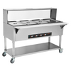 Calentador de alimentos comercial de 4 sartenes mesa de vapor eléctrica de 4 x 20,6 qt de 2000 W