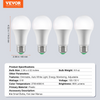 Bombillas inteligentes VEVOR paquete de 4 bombillas LED multicolor de 9 W 800 lúmenes