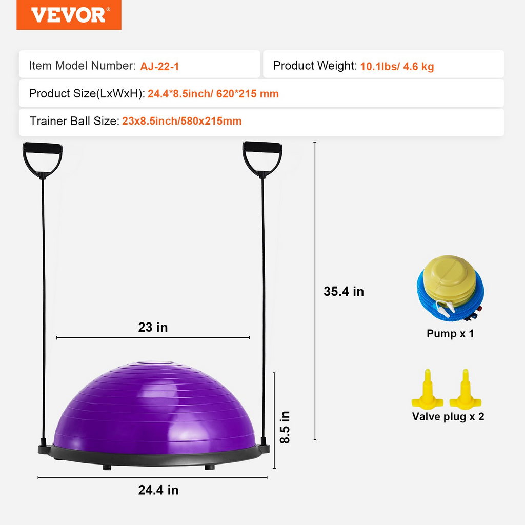 VEVOR - Pelota de ejercicio de 23 pulgadas
