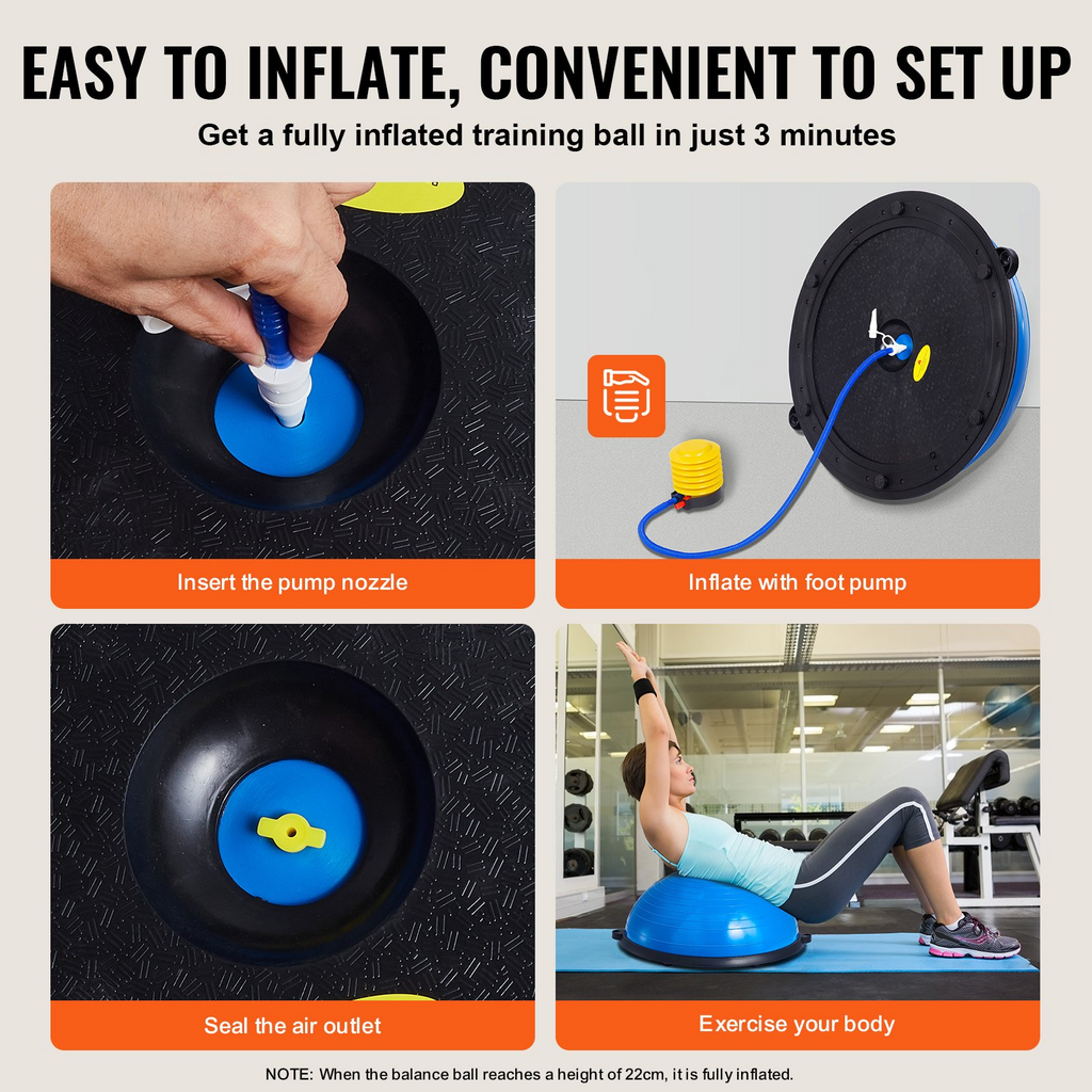 Pelota de ejercicio de 23 pulgadas, pelota de equilibrio, capacidad de 660 libras, pelota de estabilidad,