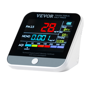 VEVOR Mini Monitor de Calidad del Aire 8 en 1 Contador de Partículas PM2.5 PM10 PM1.0 Profesional