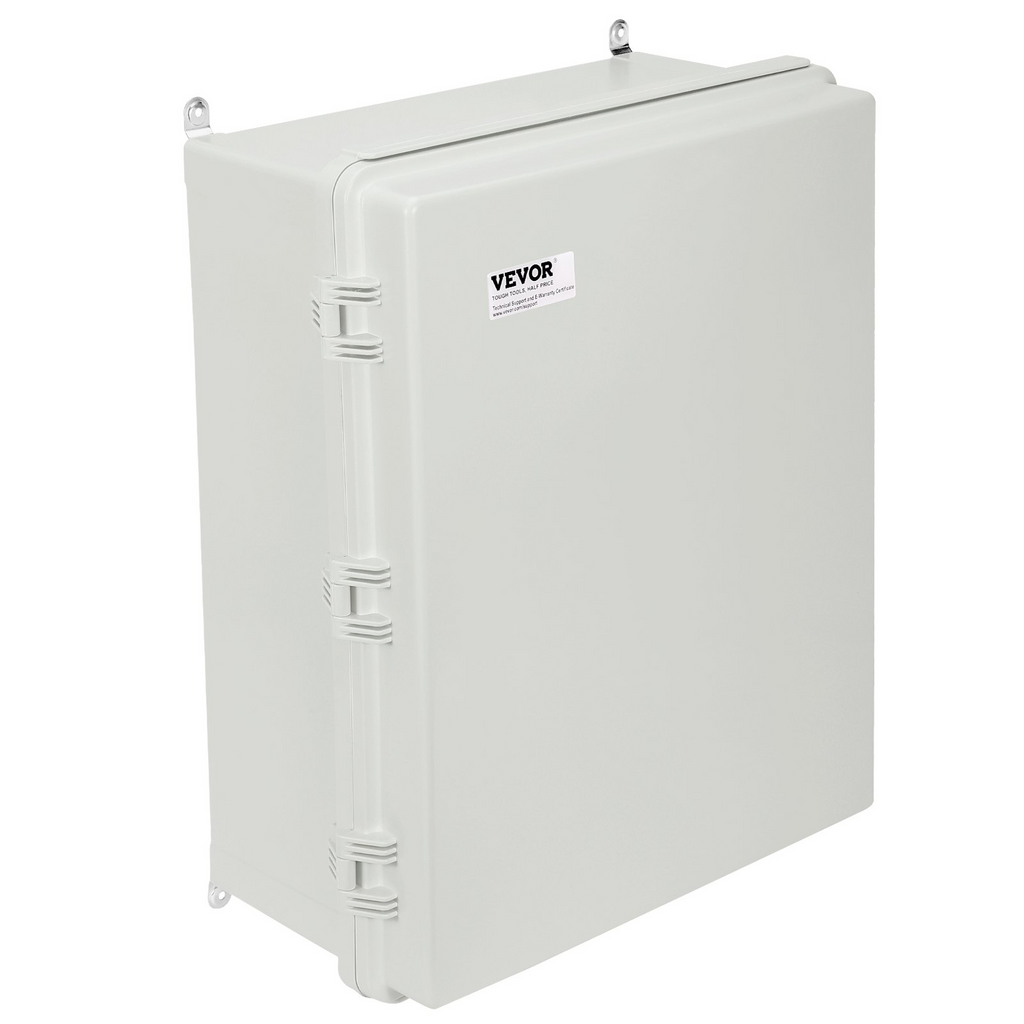 VEVOR Caja de conexiones eléctricas para exteriores, 13,78 x 9,84 x 5,90 pulgadas, caja de plástico ABS con tapa con bisagras y pestillo de acero inoxidable, resistente al agua y al polvo IP67.